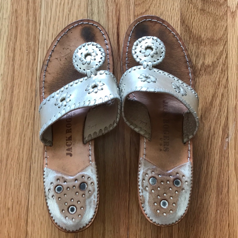 Platinum jack Rogers wedge sandals size 7